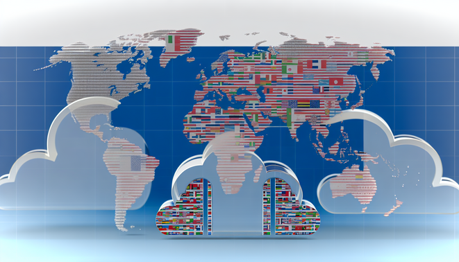 alt_text: Cover image on cloud sovereignty, featuring clouds, major providers, flags, and a world map backdrop.